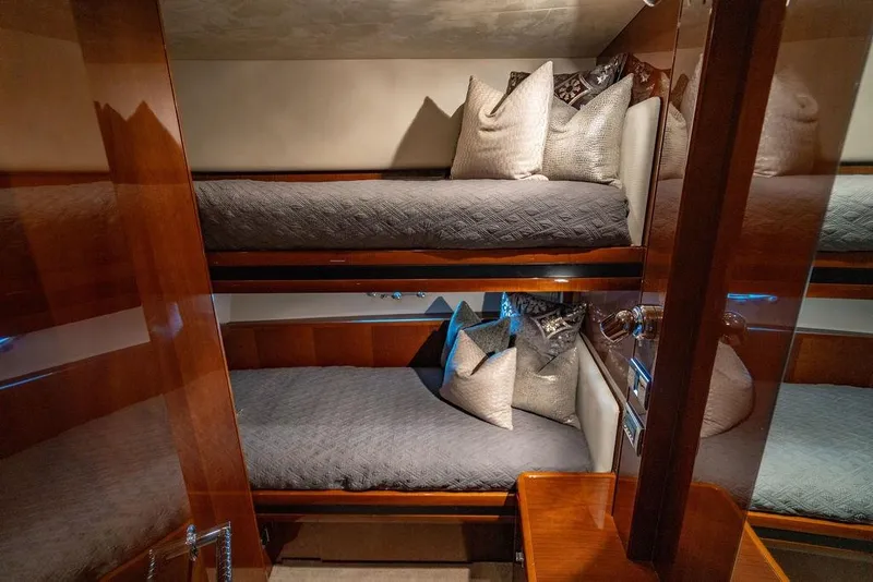 Slide: The Image of Luxurious cabin with bunk beds on a 2010 Princess 95 Motor Yacht. - 85