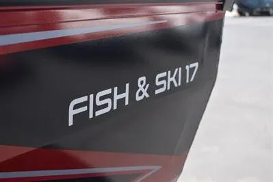 Slide: The Image of 2026 Lowe Fish & Ski 1700 boat with "Fish & Ski 17" decal. - 12
