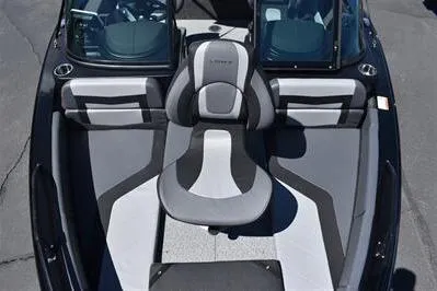 Slide: The Image of 2026 Lowe Fish & Ski 1700 boat interior with modern seating design. - 22