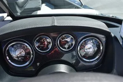 Slide: The Image of Dashboard of 2026 Lowe Fish & Ski 1700 boat with speedometer and gauges. - 28