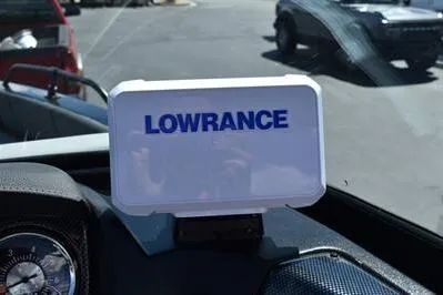 Slide: The Image of Lowrance device on 2026 Lowe Fish & Ski 1700 boat dashboard. - 29