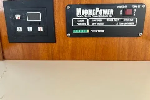 Slide: The Image of Control panel of a 2003 Camano Troll boat with MobilePower system indicators. - 15