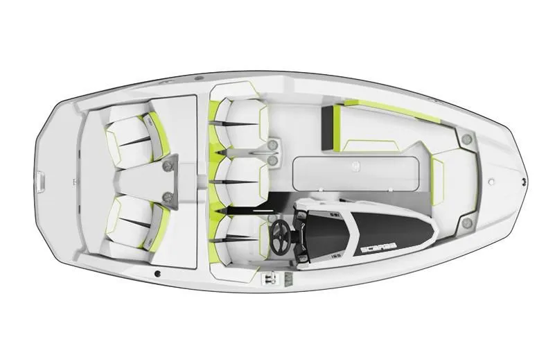 Slide: The Image of Top view of 2017 Scarab 165 G boat with seating layout. - 13