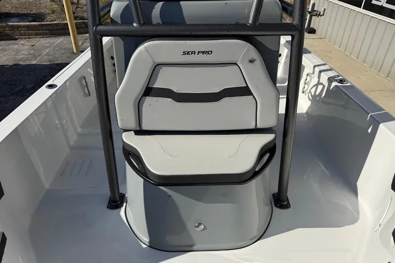 Slide: The Image of 2026 Sea Pro 250 Bay boat seat with sleek design and sturdy frame. - 12