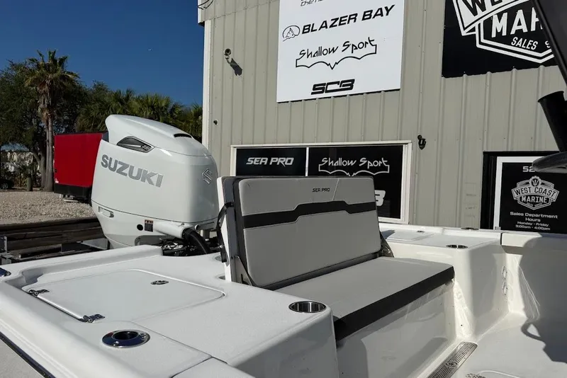 Slide: The Image of 2026 Sea Pro 250 Bay boat with Suzuki engine at West Coast Marine. - 6