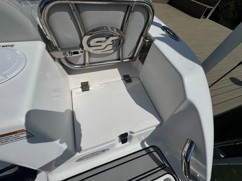 Slide: The Image of 2020 Sea Fox 248 Commander boat deck with logo. - 13