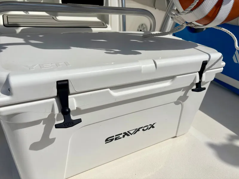 Slide: The Image of YETI cooler on Sea Fox 248 Commander boat, year 2020. - 22