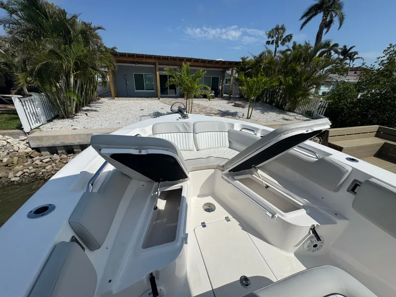 Slide: The Image of 2020 Sea Fox 248 Commander boat interior with open storage compartments. - 30