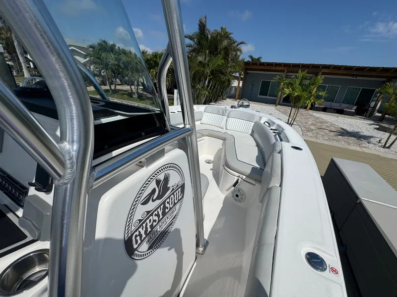 Slide: The Image of 2020 Sea Fox 248 Commander boat with "Gypsy Soul" logo. - 31