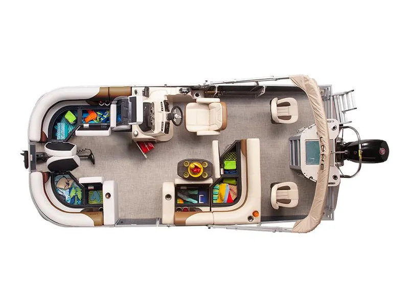 Slide: The Image of Manufacturer Provided Image: 2025 Lowe SF 212 pontoon boat interior layout with seating and storage. - 39
