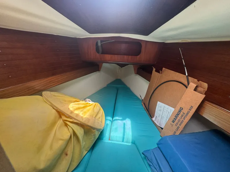 Slide: The Image of Interior of a 1988 Beneteau First 285 yacht cabin. - 20