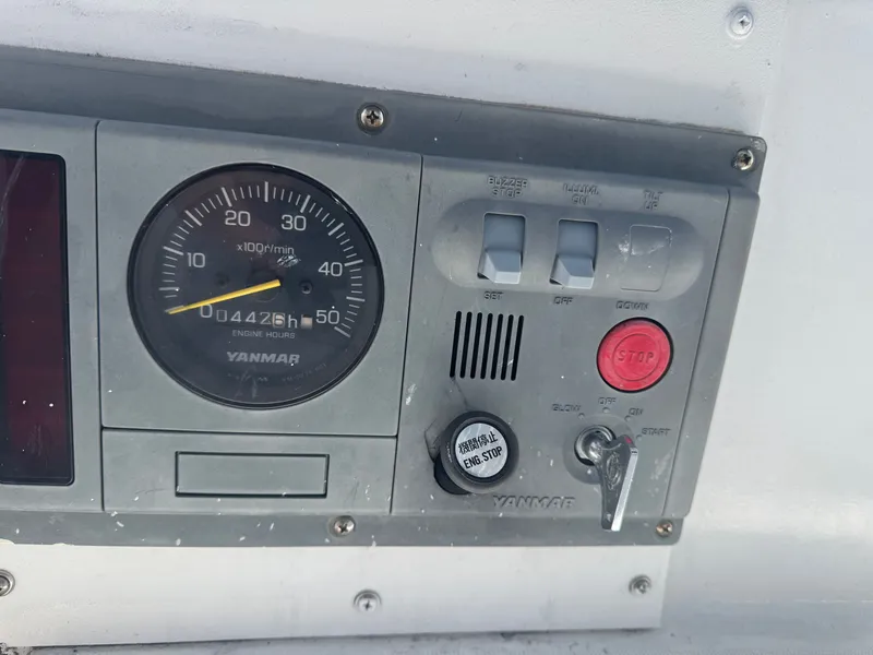 Slide: The Image of Yanmar engine control panel on 1988 Beneteau First 285. - 9