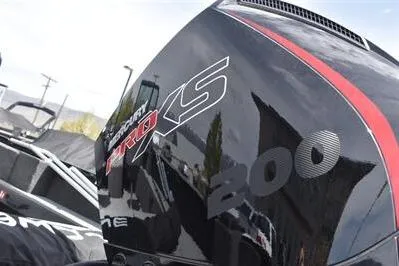 Slide: The Image of 2026 Lowe Fishing Machine 1875 with powerful 200 HP engine, sleek black design. - 15