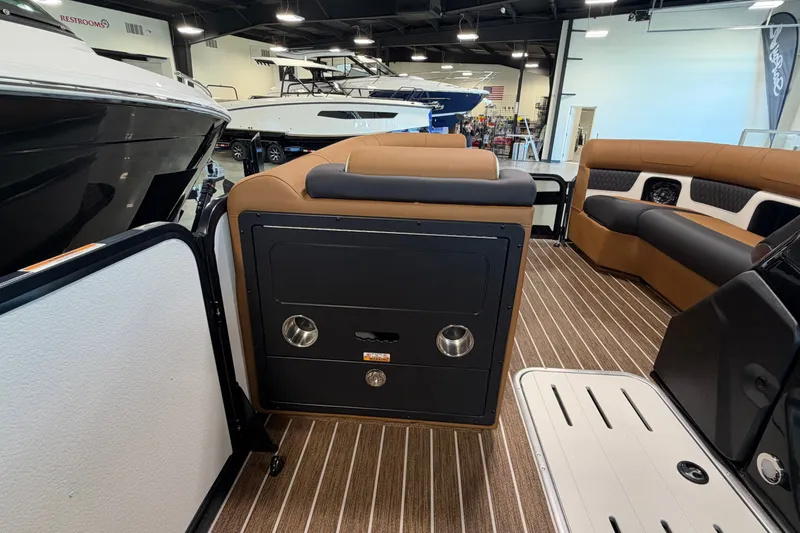 Slide: The Image of Interior of 2027 Premier 230 Solaris RF - CL boat with luxurious seating and modern design. - 12