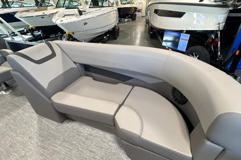 Slide: The Image of Luxurious seating on 2027 Premier 200 Sunscape RL - CL boat, showcasing modern design. - 10