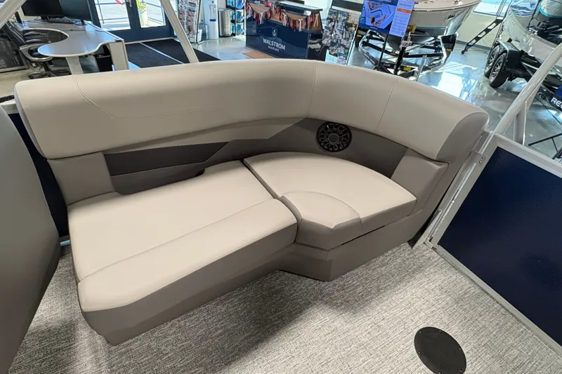 Slide: The Image of Luxurious seating in the 2027 Premier 200 Sunscape RL - CL boat interior. - 6