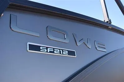 Slide: The Image of 2026 Lowe SF 212 Sport Fish boat logo on sleek exterior. - 10