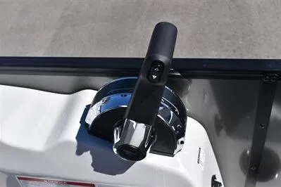 Slide: The Image of 2026 Lowe SF 212 Sport Fish boat throttle control on a sleek dashboard. - 33