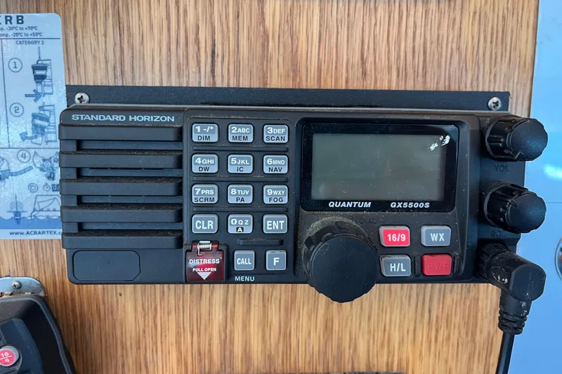 Slide: The Image of Standard Horizon GX5500S marine radio on a 2008 Broadblue 415 yacht. - 21
