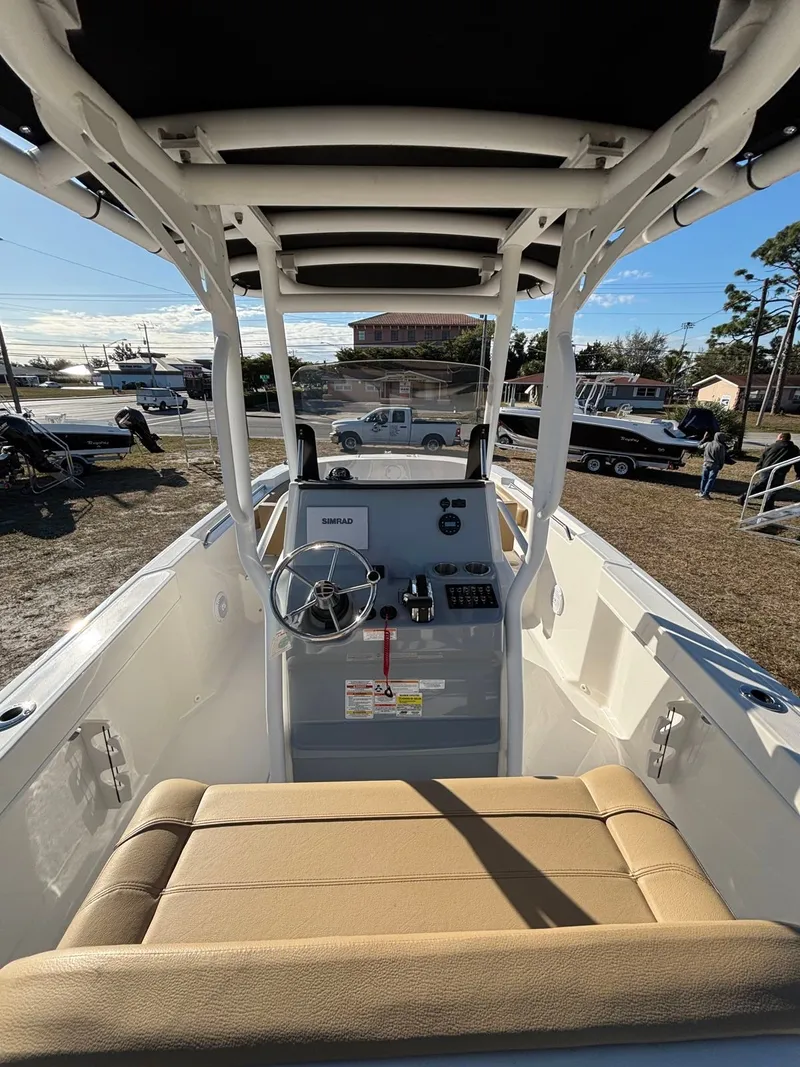 Slide: The Image of Interior view of 2025 Trophy T24 CC boat with helm console. - 5