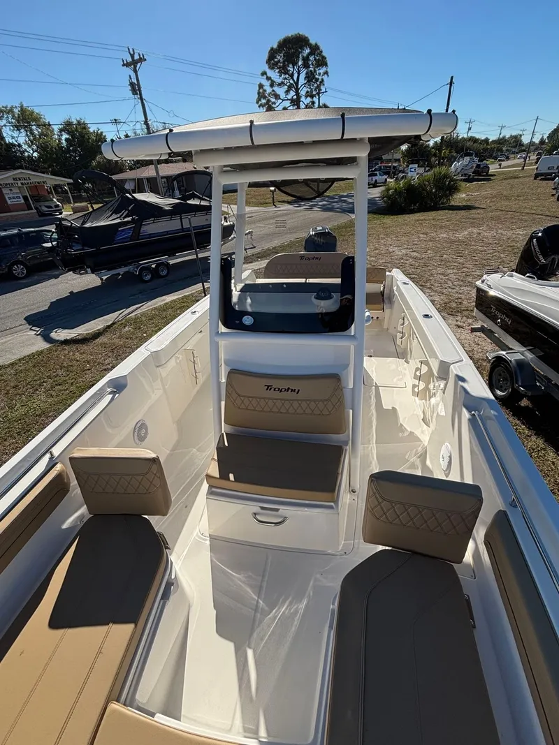Slide: The Image of 2025 Trophy T24 CC boat with spacious deck and seating. - 17