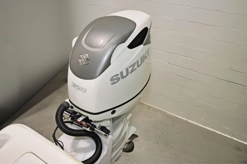 Slide: The Image of Suzuki 350 outboard motor on 2023 Twin Vee 340 GFX CC boat. - 32