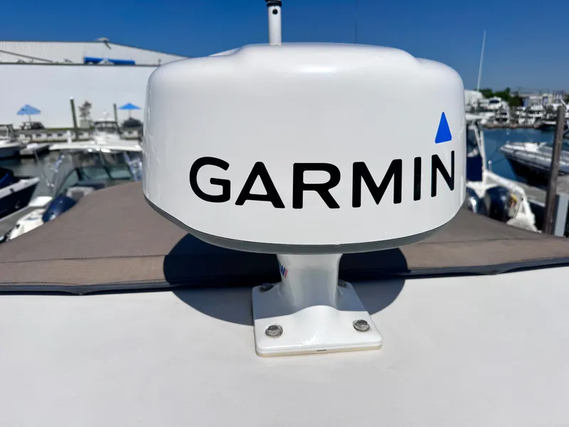 Slide: The Image of Garmin radar on Regal 28 Express boat, 2018 model. - 10