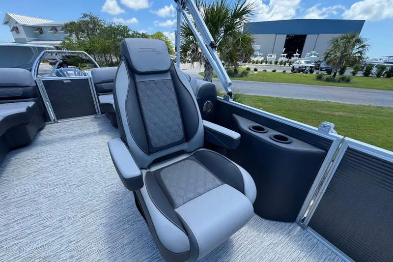 Slide: The Image of 2026 Bennington 22 SSR boat interior with luxurious seating and modern design. - 11