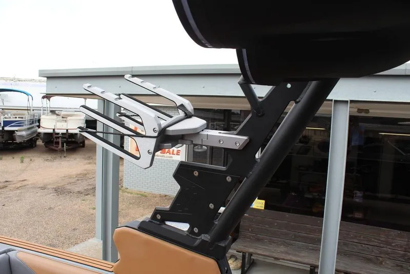 Slide: The Image of Wakeboard rack on 2024 ATX Surf Boats 22 Type-S, displayed at a dealership. - 15