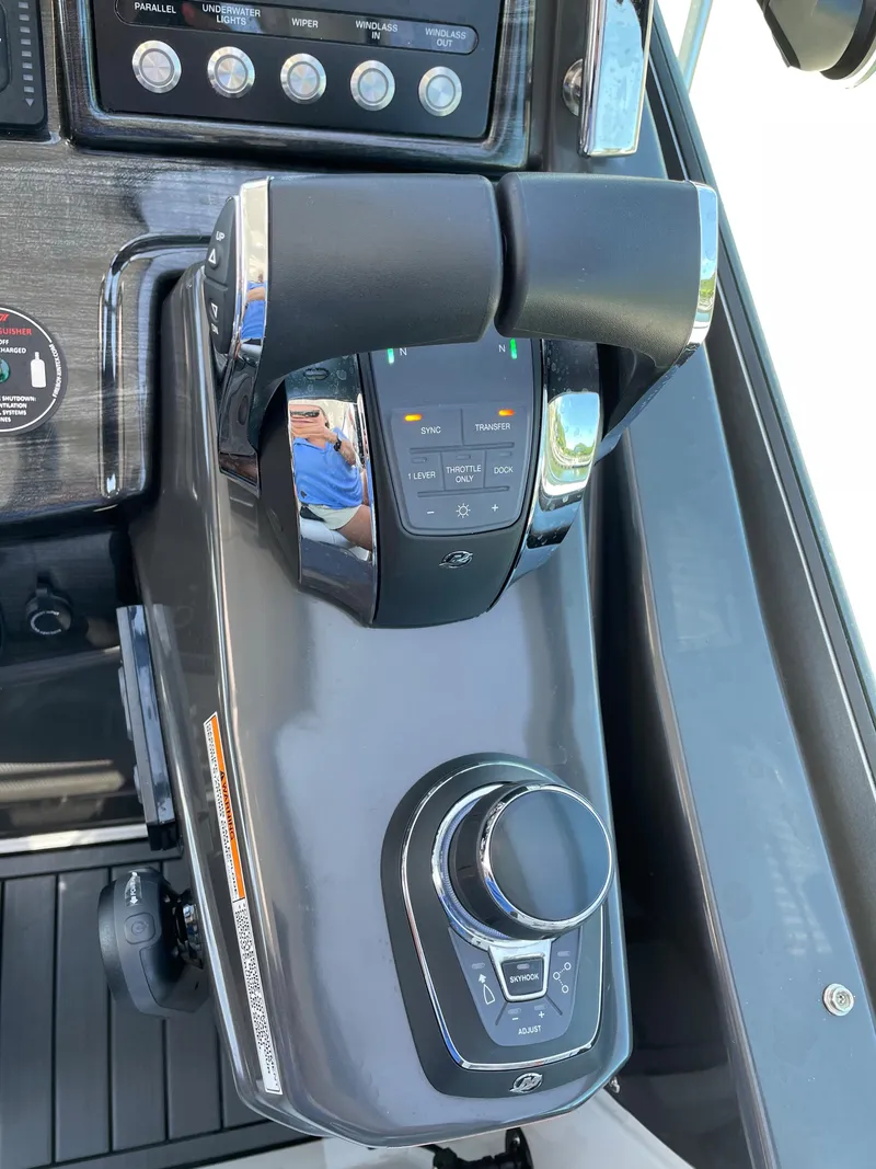 Slide: The Image of Control console of the 2021 Monterey 335 Sport Yacht. - 17