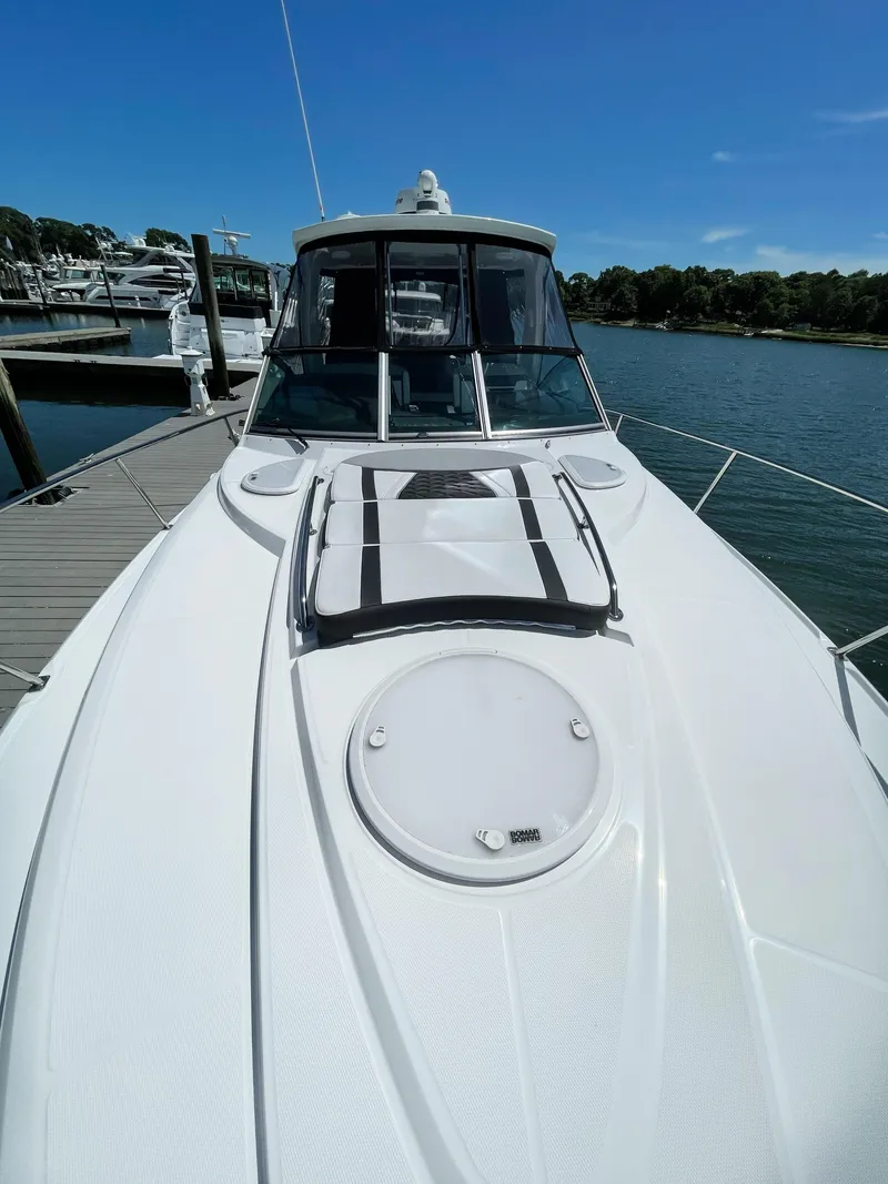 Slide: The Image of 2021 Monterey 335 Sport Yacht docked on a sunny day. - 40