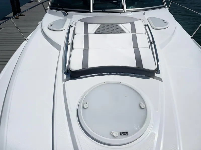 Slide: The Image of 2021 Monterey 335 Sport Yacht with sun pad on deck. - 41