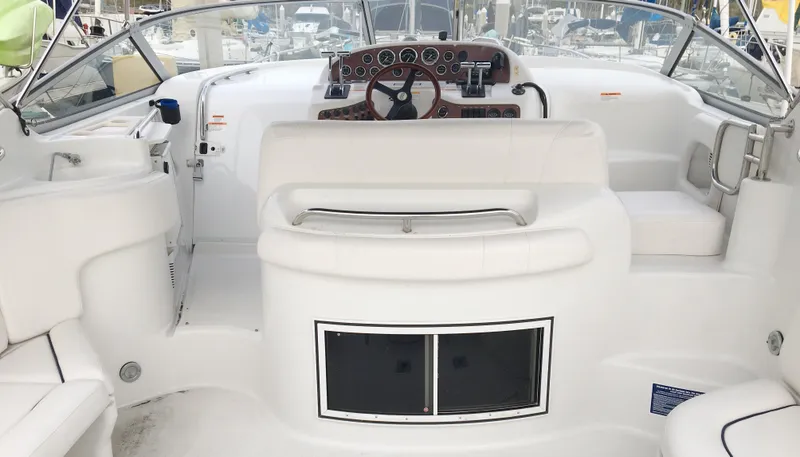 Slide: The Image of Interior of a 1999 Chris-Craft 320 Express Cruiser boat. - 10