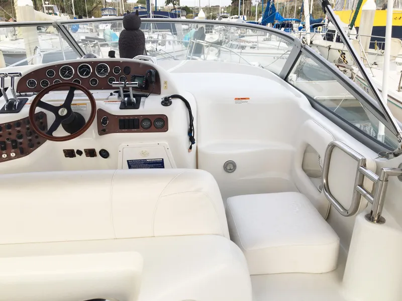 Slide: The Image of Interior of a 1999 Chris-Craft 320 Express Cruiser boat. - 12