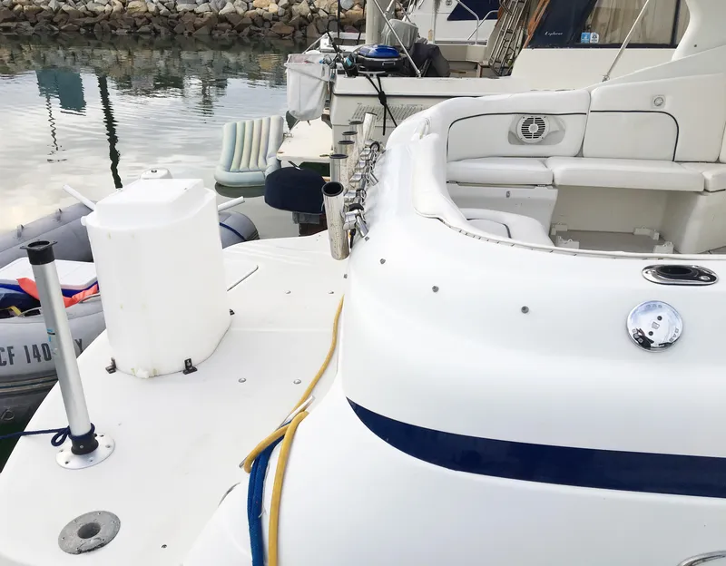 Slide: The Image of 1999 Chris-Craft 320 Express Cruiser at dock, interior view. - 16
