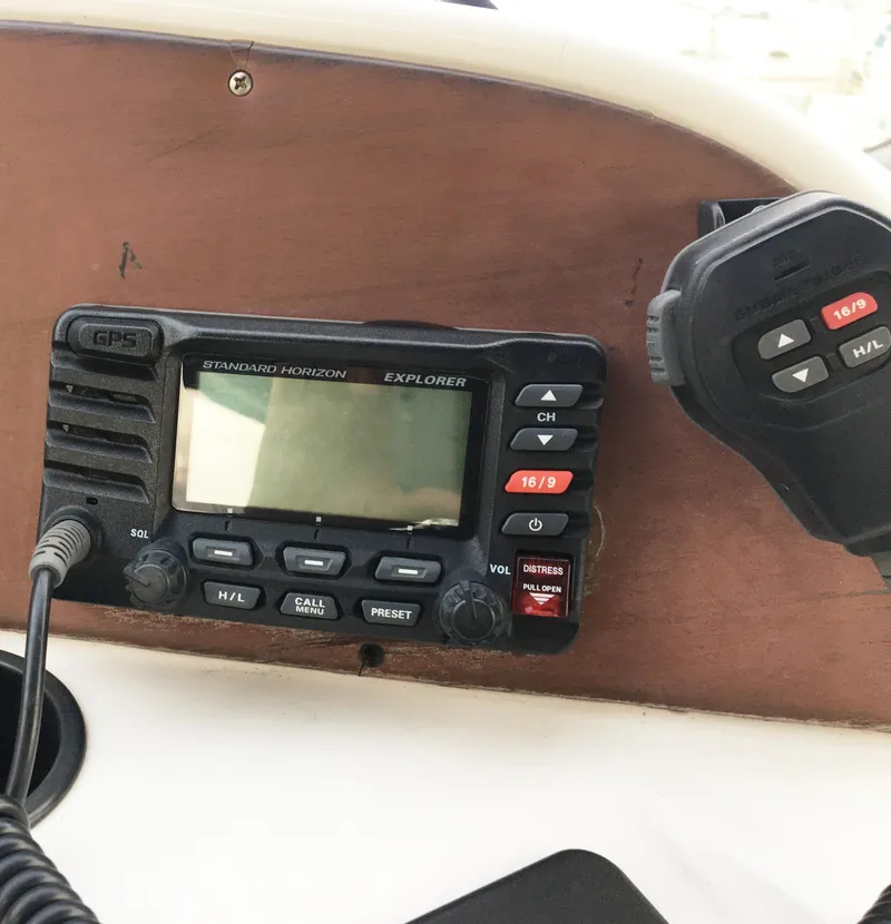 Slide: The Image of Radio equipment on 1999 Chris-Craft 320 Express Cruiser. - 30
