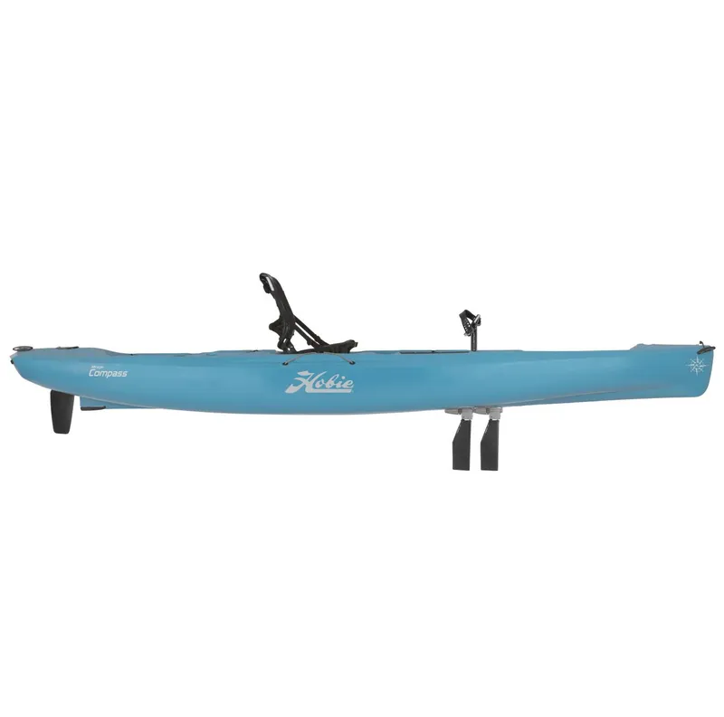Slide: The Image of 2023 Hobie Compass kayak in blue, side view. - 13
