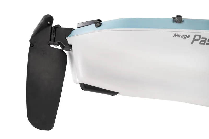 Slide: The Image of 2023 Hobie Mirage Passport 10.5 kayak rudder system close-up. - 11