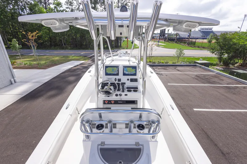 Slide: The Image of 2022 BlackJack 256 Coastal boat with advanced navigation system, parked outdoors. - 13