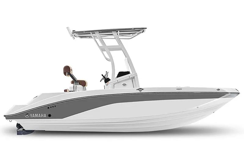 The Image of Yamaha Boats 195 FSH Sport 2025, sleek design, white and gray. - 1