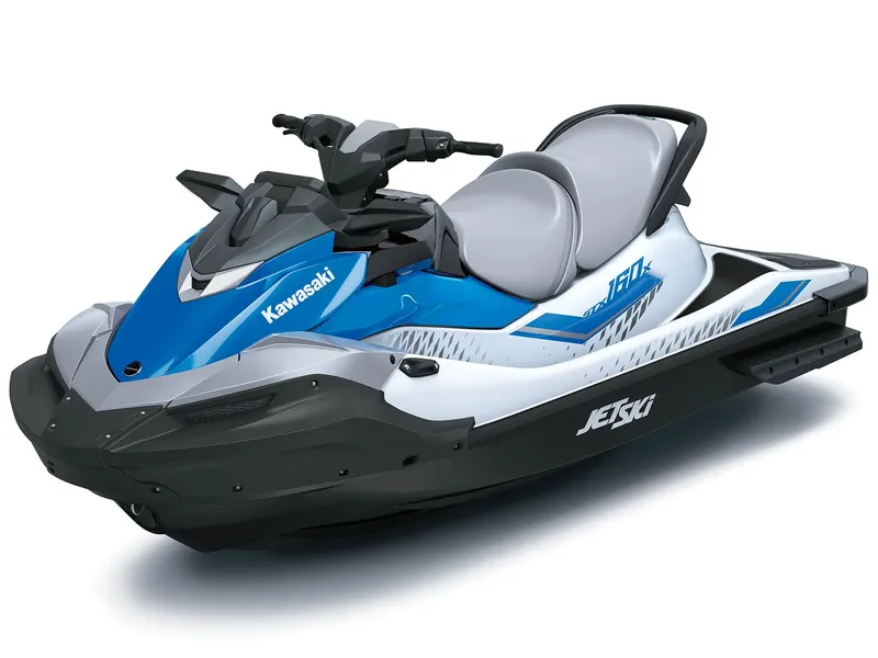 Slide: The Image of 2026 Kawasaki Jet Ski STX 160X in blue and white. - 3