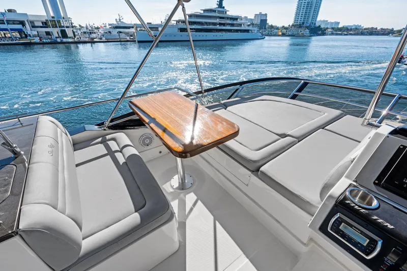 Slide: The Image of Luxurious 2014 Sea Ray 510 Fly yacht interior with waterfront view. - 27