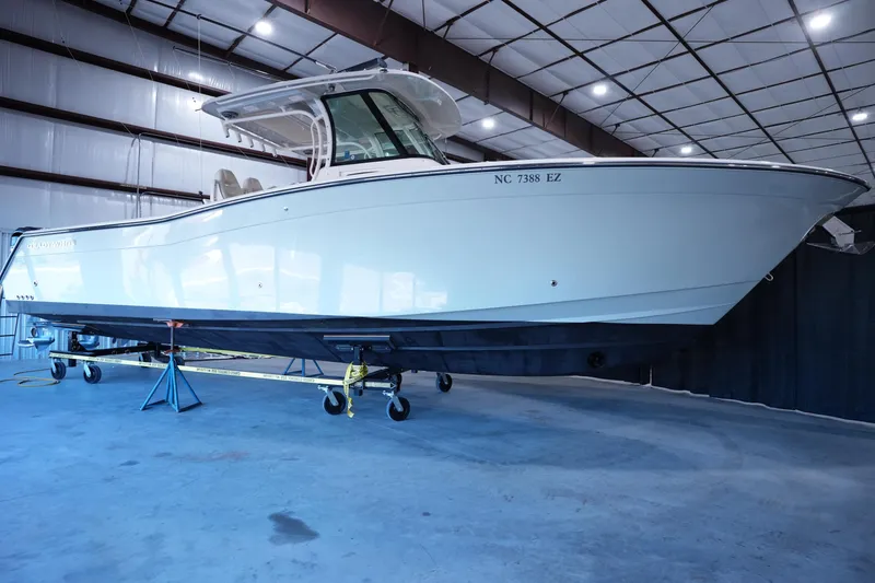 The Image of 2023 Grady-White Canyon 336 boat in a warehouse setting. - 0