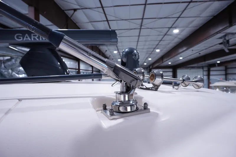 Slide: The Image of 2023 Grady-White Canyon 336 boat detail in a well-lit indoor setting. - 30