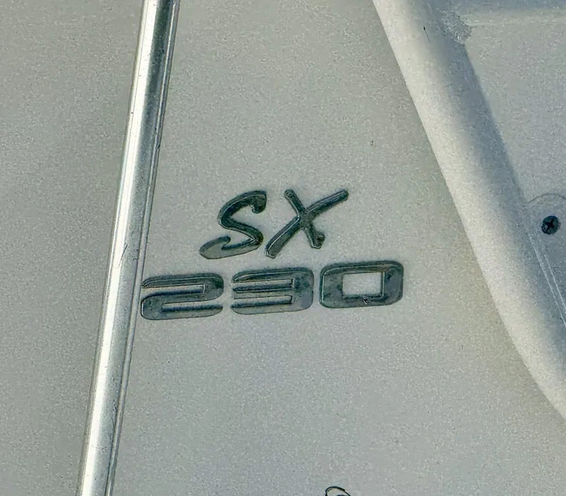 Slide: The Image of Close-up of Skeeter SX230 boat logo, model year 2017. - 6