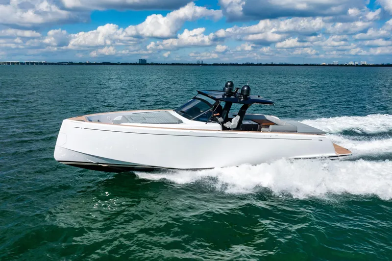 The Image of 2023 Pardo 50 yacht cruising on open water under a partly cloudy sky. - 0