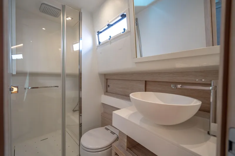 Slide: The Image of Modern bathroom interior of 2023 Pardo 50 yacht with sleek design and fixtures. - 106