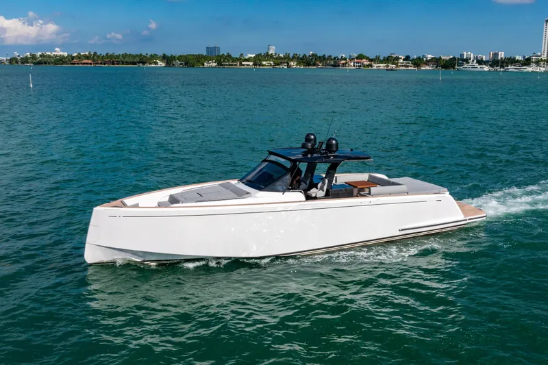 Slide: The Image of 2023 Pardo 50 yacht cruising on clear blue waters under a sunny sky. - 2