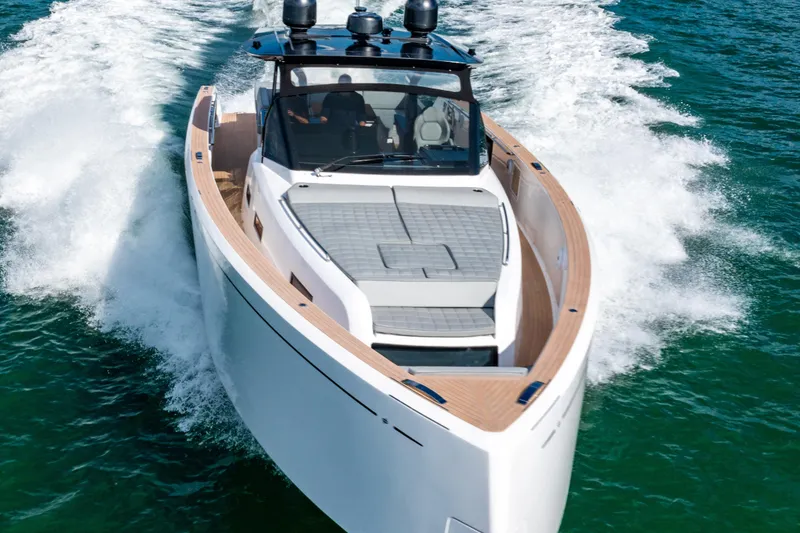 Slide: The Image of 2023 Pardo 50 yacht cruising on open water, showcasing sleek design and luxury. - 23