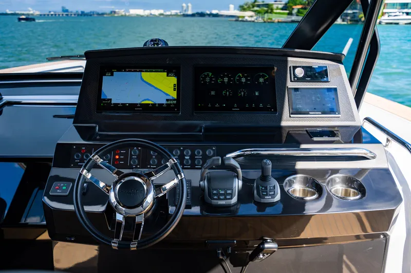 Slide: The Image of Dashboard of 2023 Pardo 50 yacht with advanced navigation and control systems. - 79